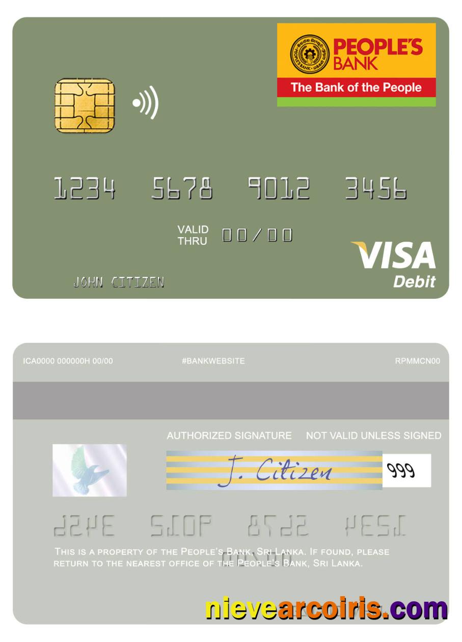 Sri Lanka People’s Bank visa debit card